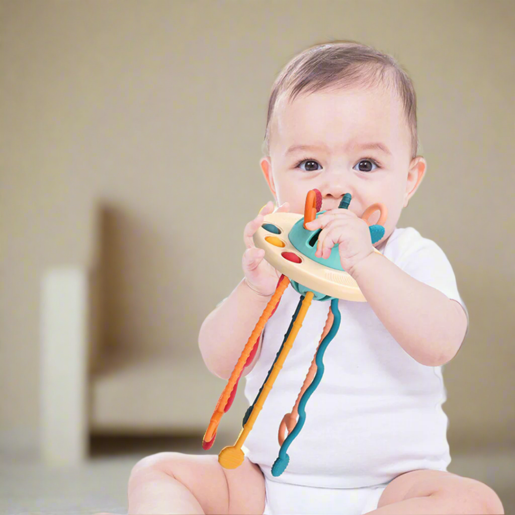 Dreamweaver™ | Montessori Silicone Pull Toy for Toddlers | Safe, Non-Toxic, Interactive Learning Tool for Fine Motor Skills Development