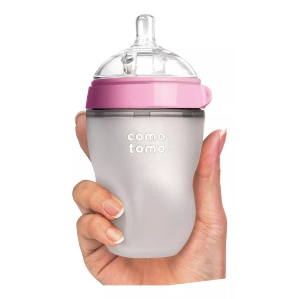 Silicone Baby Bottles – Mimics Breastfeeding for Happy Feeding