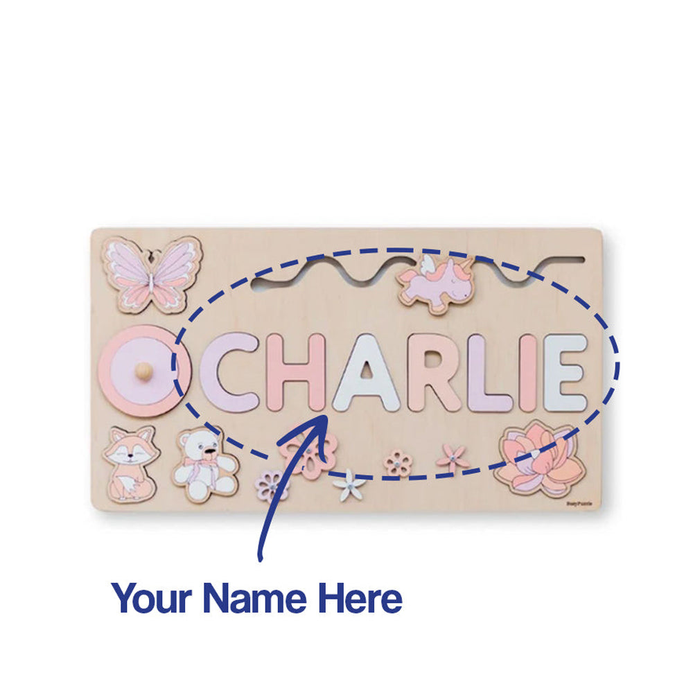 MysticWood™ | Personalised Wooden Name Puzzle for Kids | Customizable Educational Toy for Learning & Play