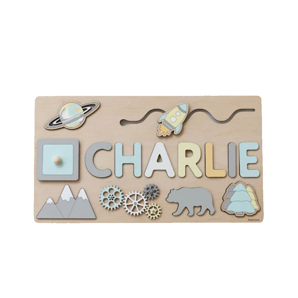 MysticWood™ | Personalised Wooden Name Puzzle for Kids | Customizable Educational Toy for Learning & Play