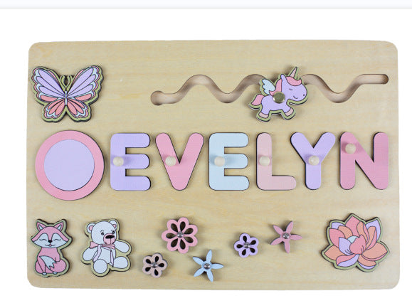 MysticWood™ | Personalised Wooden Name Puzzle for Kids | Customizable Educational Toy for Learning & Play