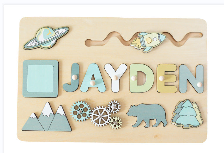 MysticWood™ | Personalised Wooden Name Puzzle for Kids | Customizable Educational Toy for Learning & Play