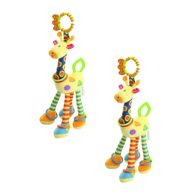 Teething Sensory Rattle | Soothing Giraffe Design with Gentle Chimes for Babies 0-2 Years, Enhances Hearing & Grasping Skills