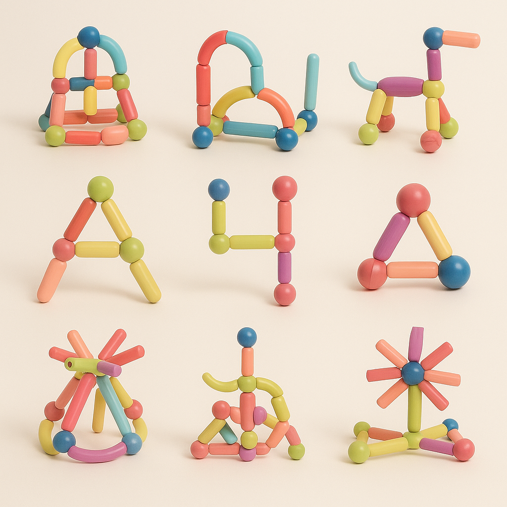 Magnetic Building Blocks Set | Colourful, Durable & Educational Toys for Kids Aged 3+ to Boost Creativity and STEM Learning