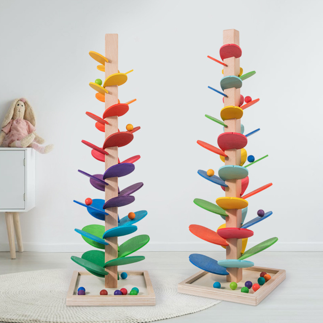 Rainbowspire™ | Montessori Rainbow Marble Tower for Sensory Play & Fine Motor Skills Development