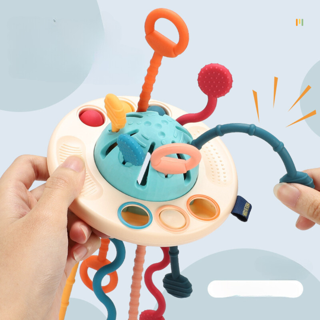 Dreamweaver™ | Montessori Silicone Pull Toy for Toddlers | Safe, Non-Toxic, Interactive Learning Tool for Fine Motor Skills Development