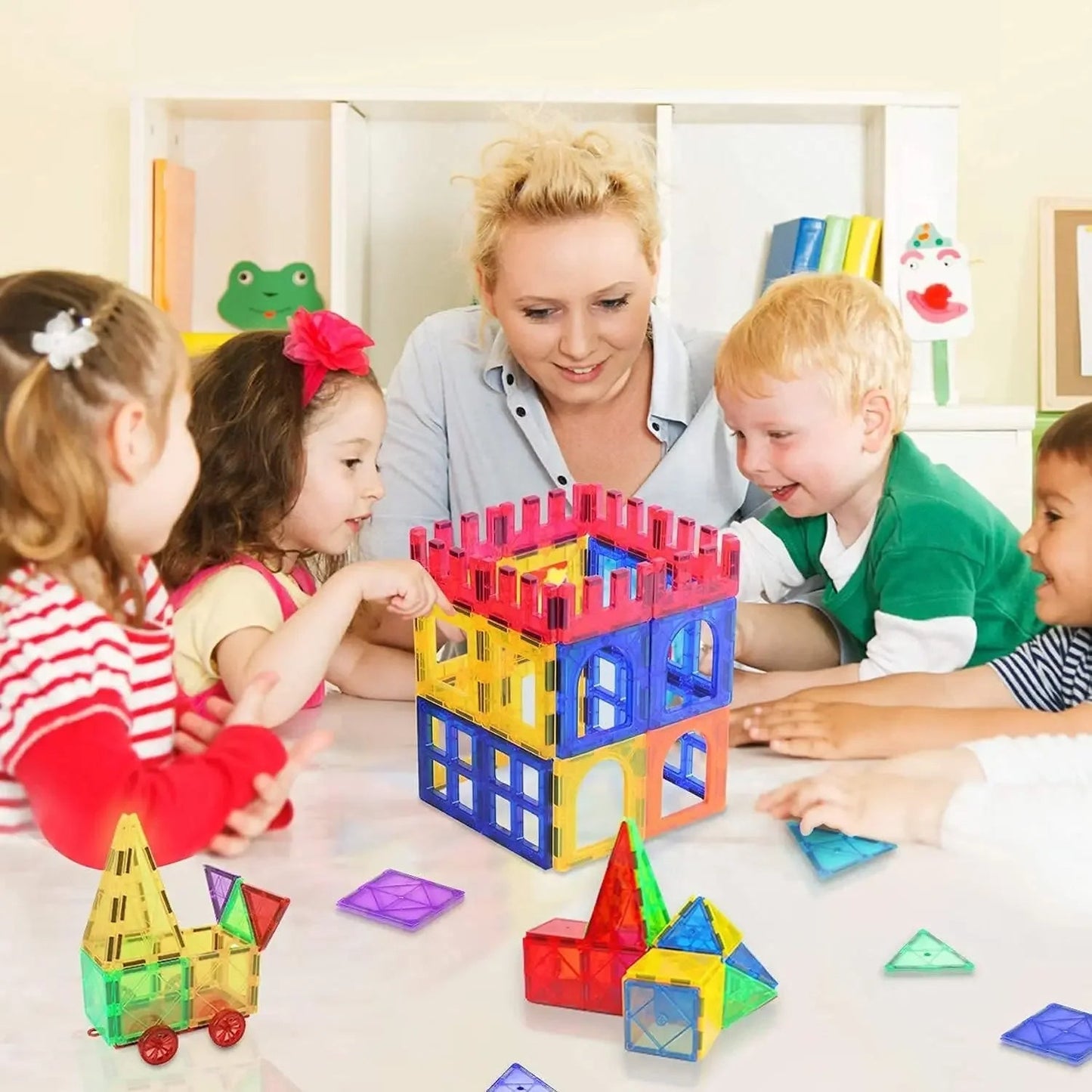 Dreamscape™ | Magnet Building Blocks Set | 100 Colorful Magnetic Tiles for Creative Play & STEM Learning