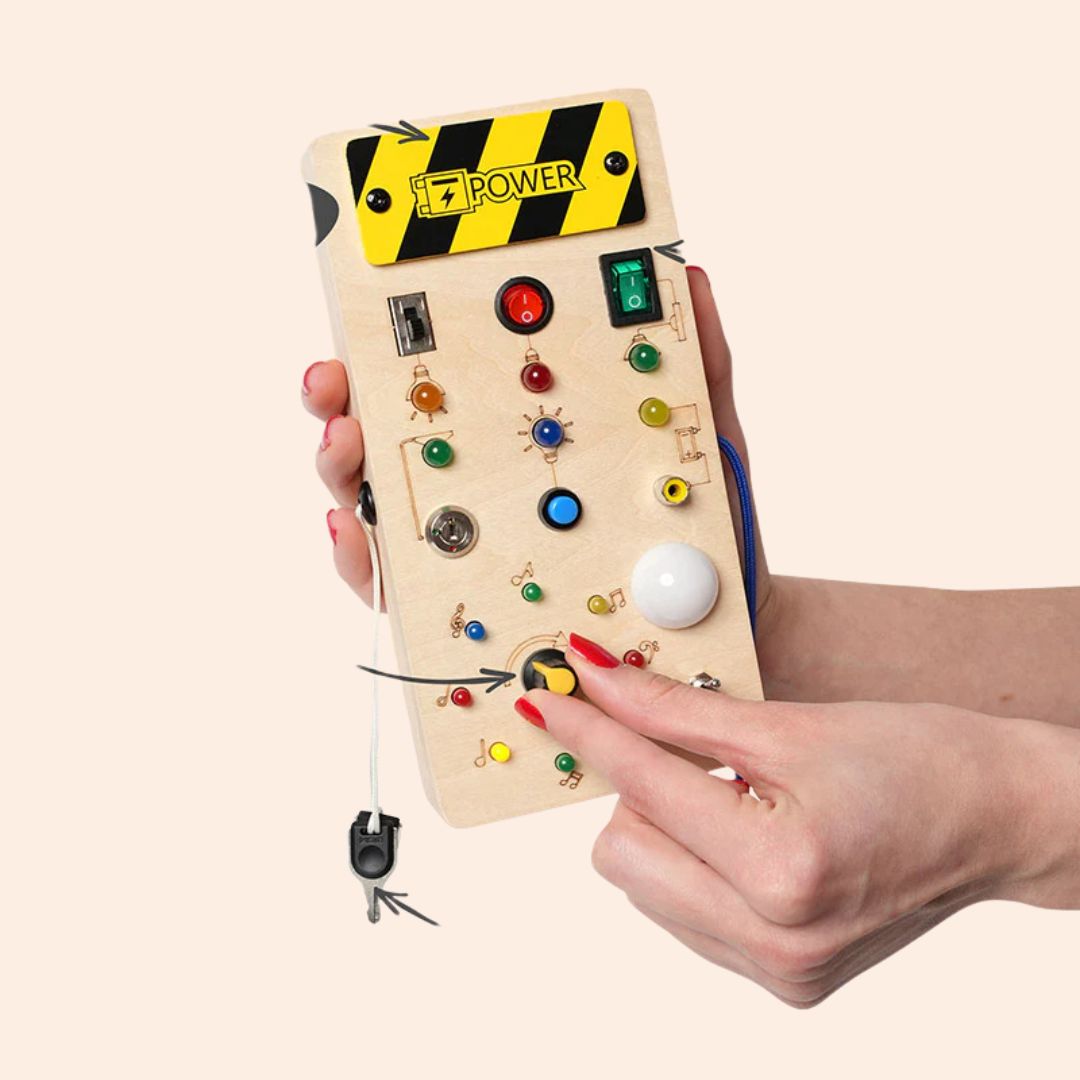 Toddlers Wooden Busy Board | Interactive, Safe & Engaging Activity Toy for Early Development and Exploration