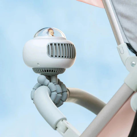 Baby Stroller Fan | Ultra-Safe, USB Rechargeable & Multi-Speed Comfort for Kids Aged 0-4 Years