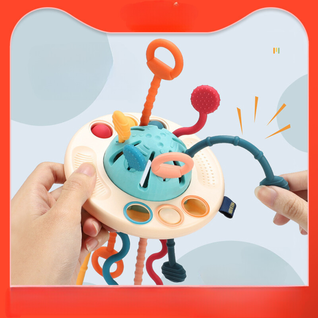 Dreamweaver™ | Montessori Silicone Pull Toy for Toddlers | Safe, Non-Toxic, Interactive Learning Tool for Fine Motor Skills Development