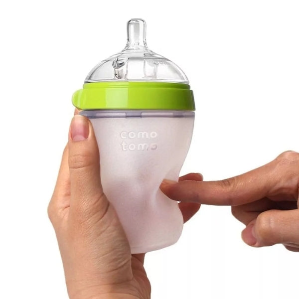 Silicone Baby Bottles – Mimics Breastfeeding for Happy Feeding
