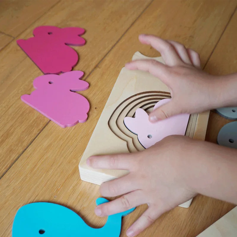 AnimaliaQuest™ | Montessori Wooden Sorting and Learning Toy | Educational Animal Design for Toddlers & Kids