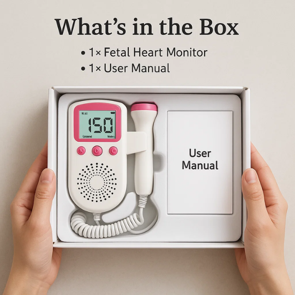 Fetal Heart Rate Doppler with Enhanced Sensitivity - Clear and Precise Heartbeat Readings for Expecting Parents to Stay Connected with Their Baby