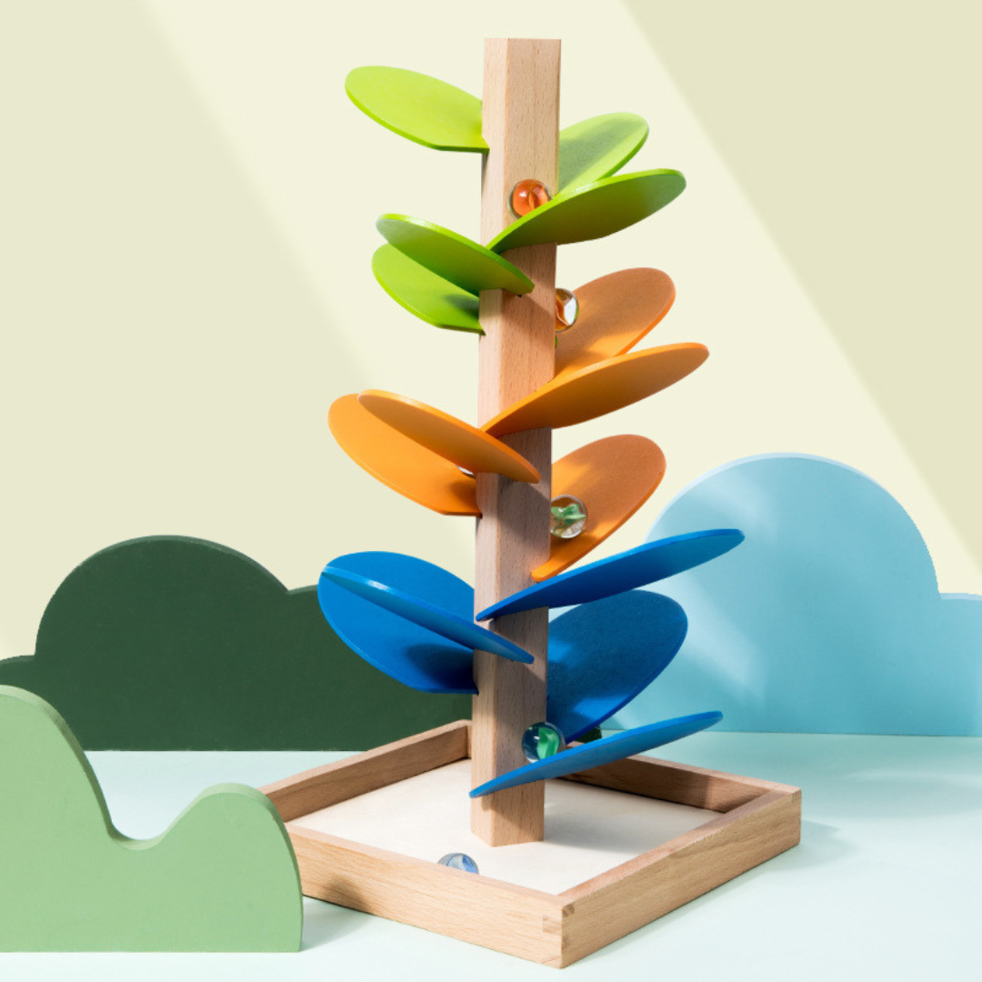 Rainbowspire™ | Montessori Rainbow Marble Tower for Sensory Play & Fine Motor Skills Development