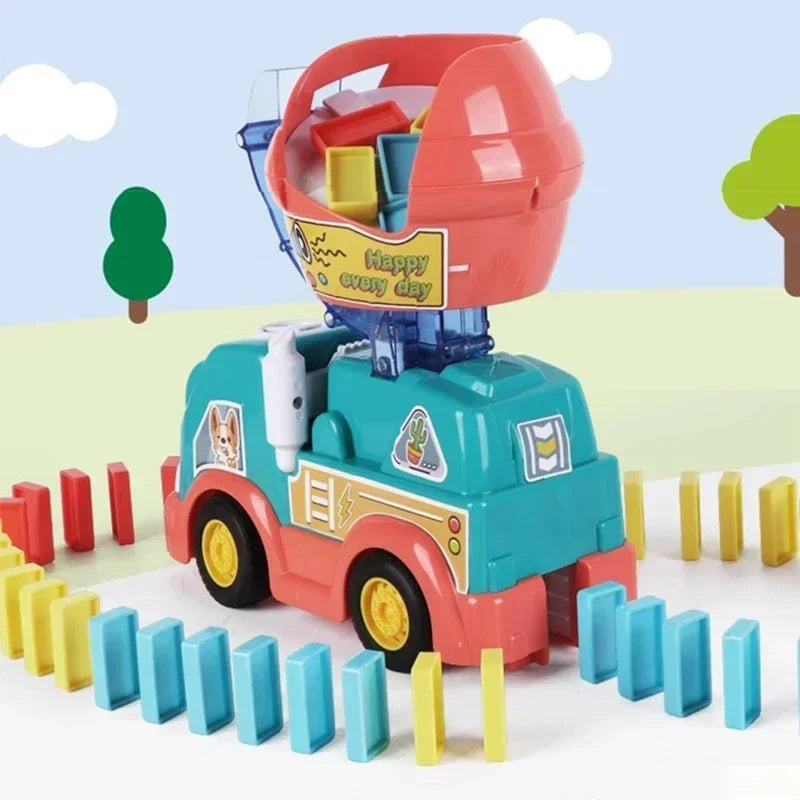 PlayfulPinnacle™ | 102 PCS Montessori Domino Truck for Learning & Development | Educational Toy for Kids 3+