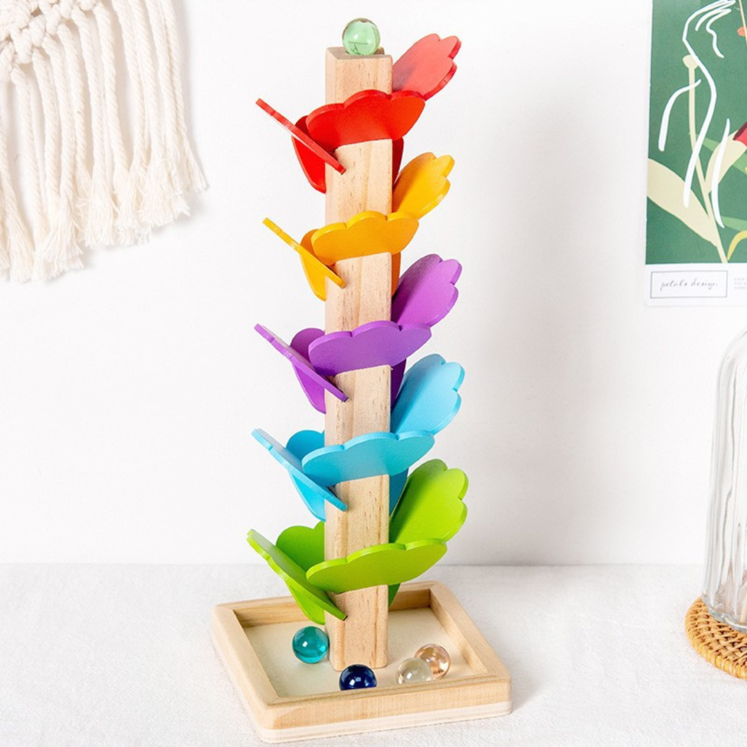 Rainbowspire™ | Montessori Rainbow Marble Tower for Sensory Play & Fine Motor Skills Development