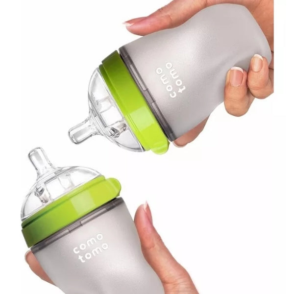 Silicone Baby Bottles – Mimics Breastfeeding for Happy Feeding
