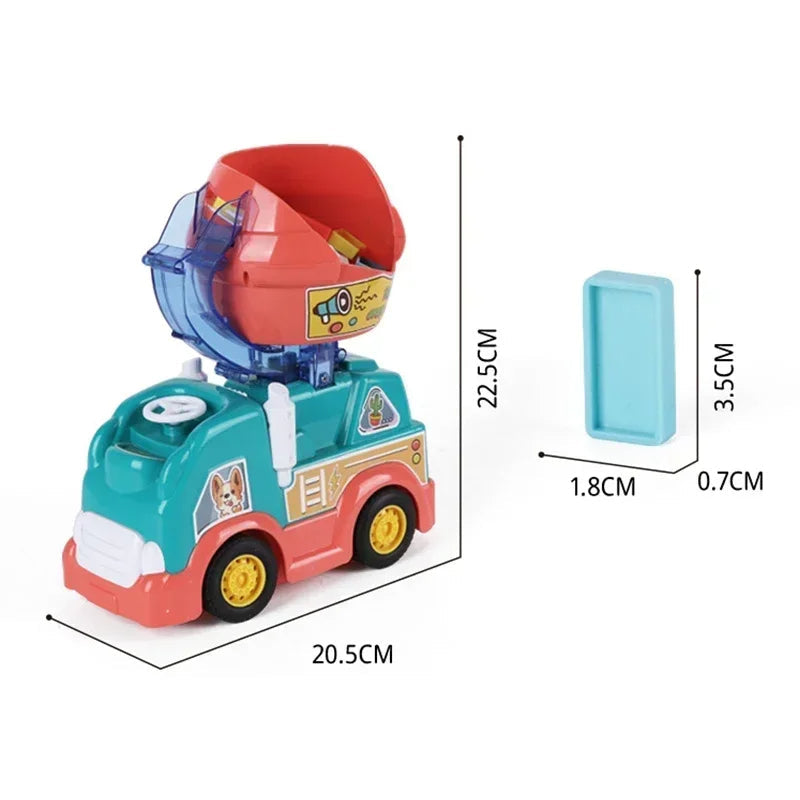 PlayfulPinnacle™ | 102 PCS Montessori Domino Truck for Learning & Development | Educational Toy for Kids 3+