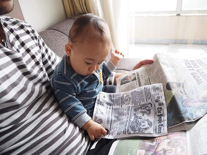 WhimsyPages™ | Crinkly Baby Newspaper Toy | Soft, Crunchy Sensory Play for Infants & Toddlers | Ideal for Stimulation & Development