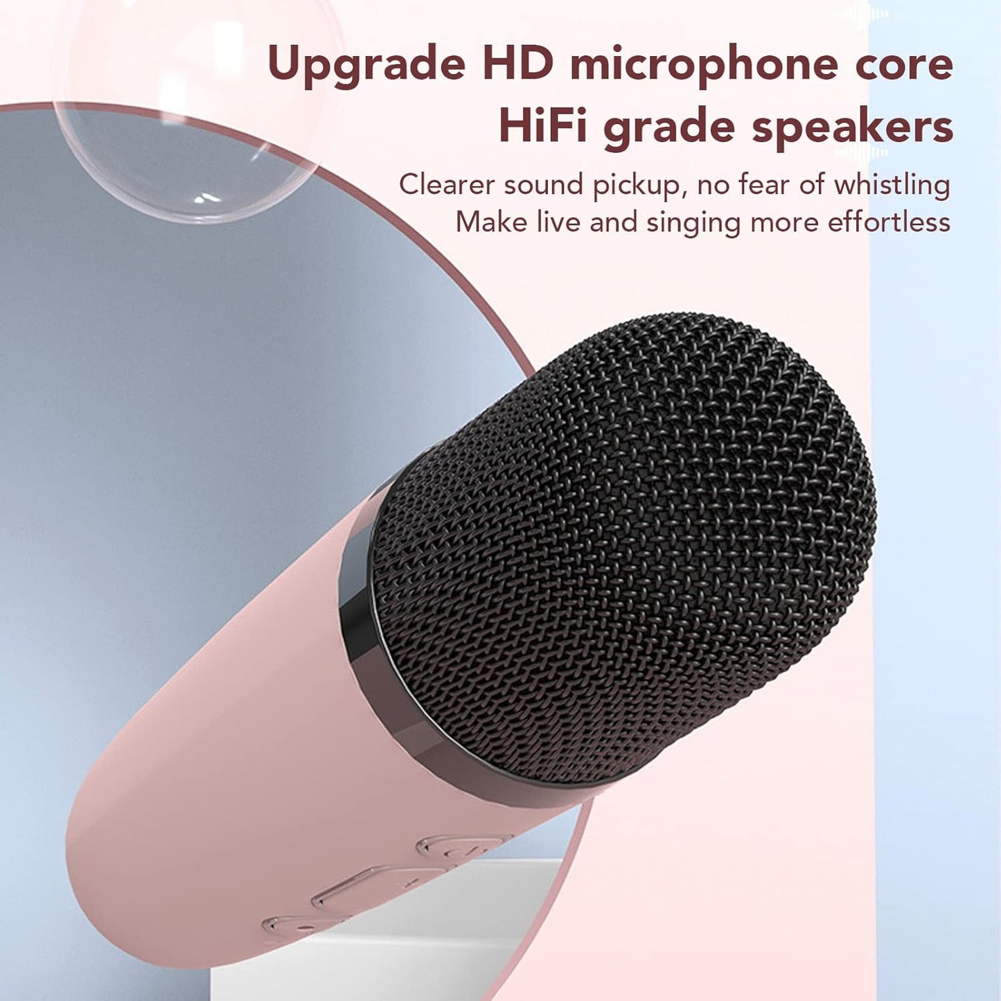 Girls Karaoke Machine – Bluetooth Speaker with Wireless Microphone in Rose