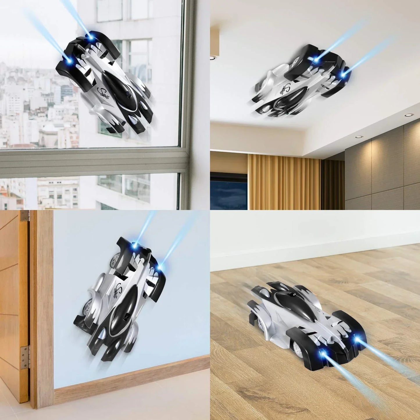 SkyRacer™ | Gravity Defying RC Car | Stunt Vehicle for Walls & Ceilings | Remote Control Toy for Kids & Indoor Fun
