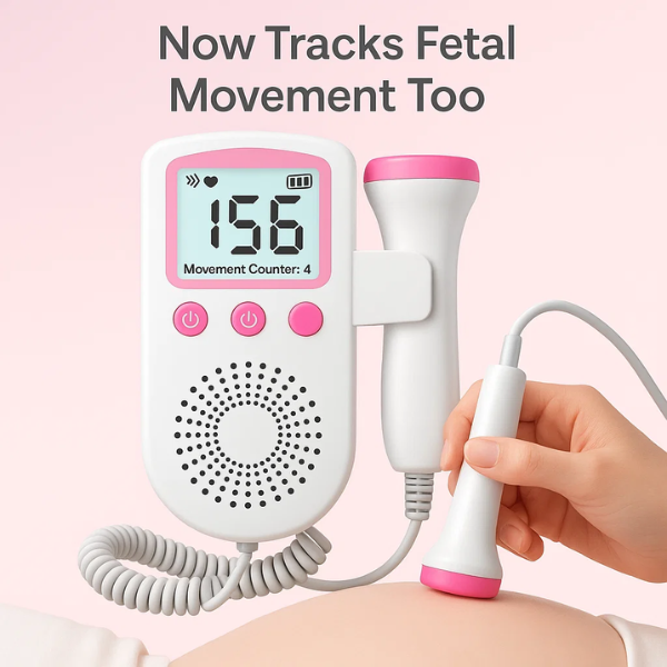 Fetal Heart Rate Doppler with Enhanced Sensitivity - Clear and Precise Heartbeat Readings for Expecting Parents to Stay Connected with Their Baby