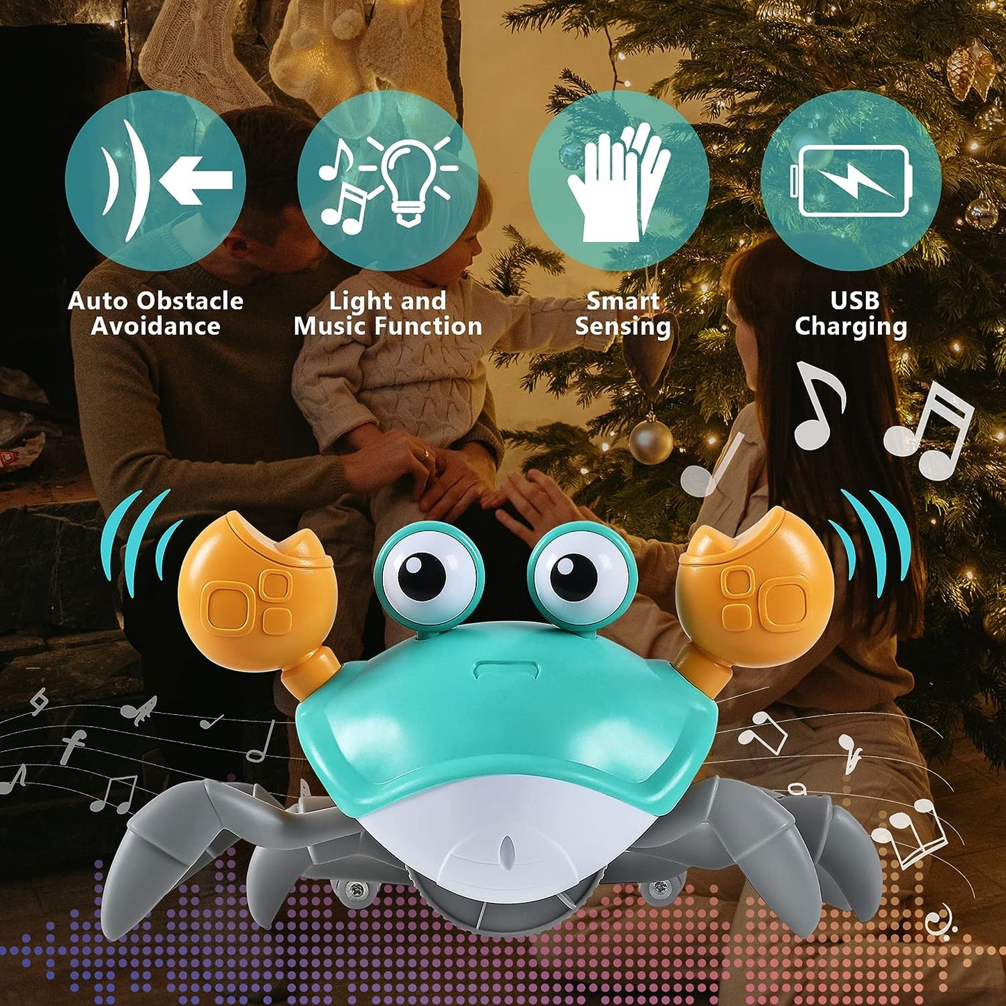 Musical Crawling Crab Toy - Interactive Baby Toy with Sound and Movement for Infants
