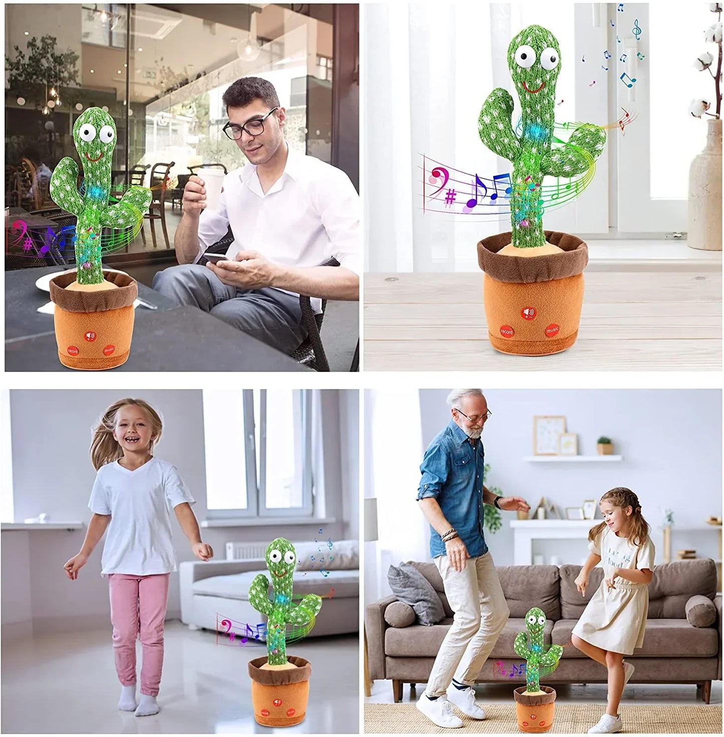 Cactopia™ | Sound-Reacting Dancing Cactus Toy | Interactive Musical Plant for Kids & Home Decor