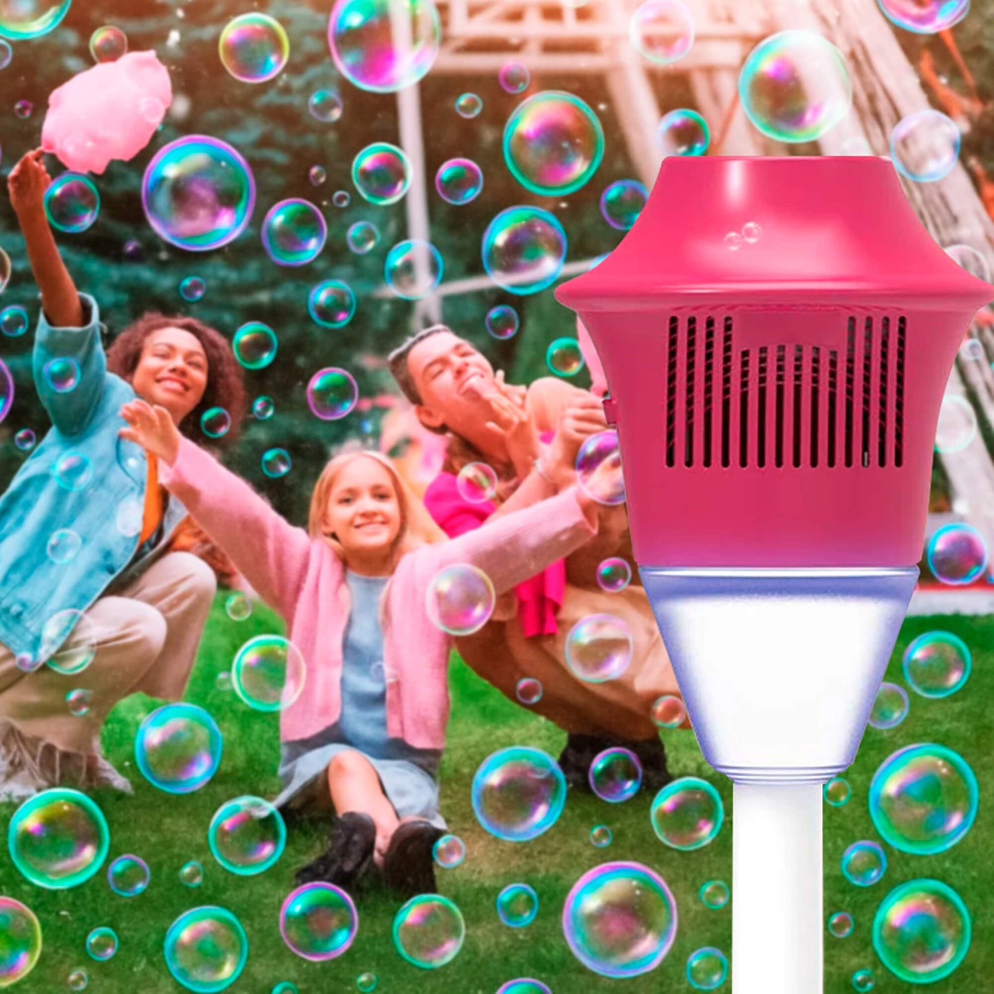 Automatic Bubble Maker | Colorful Lights & Mess-Free Fun for Kids' Backyard Parties