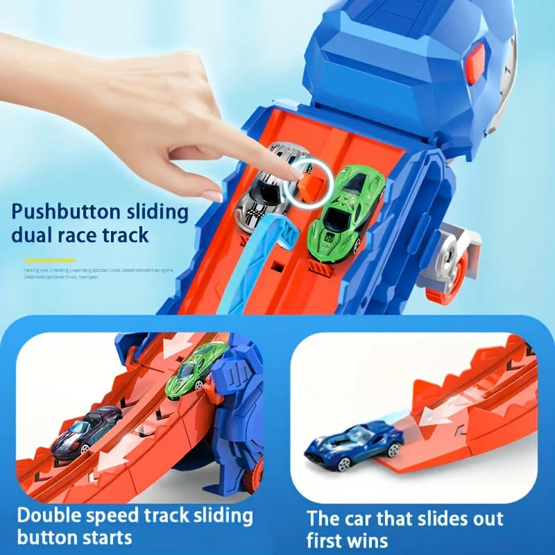 Children’s Dino Truck Playset – Dinosaur Car Transporter and Monster Trucks for Boys
