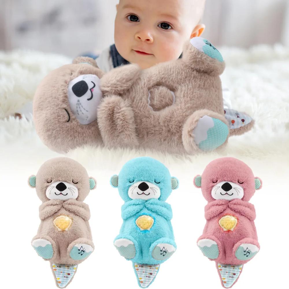 Snuggle Sleeping Otter Plush Toy - Breathing Calm & Relaxation Companion
