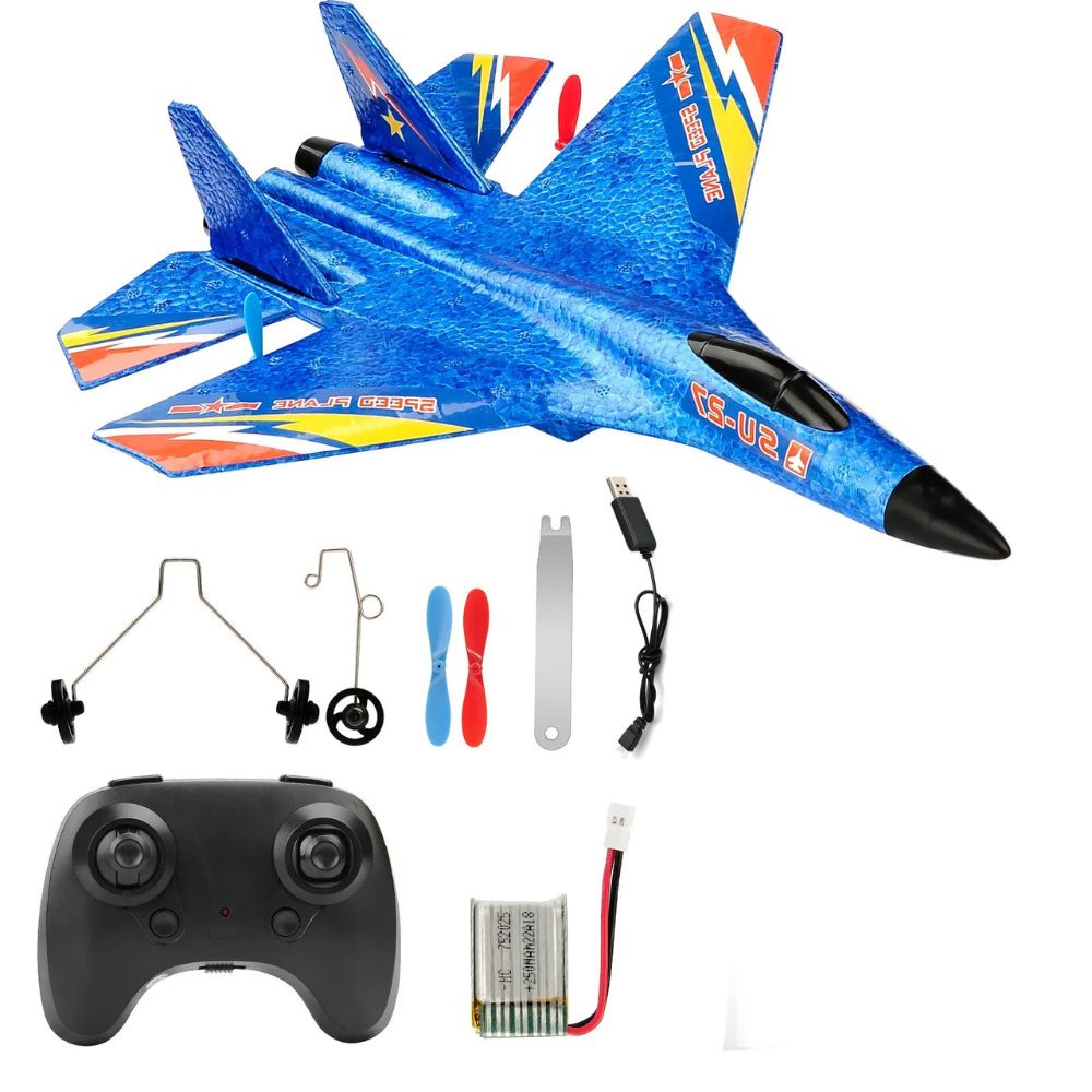 Flying Airplane RC Toy – SU-27 Remote Control Aircraft - Battery Powered Flying Remote Controlled Airplane - For Children, EPP Foam Design