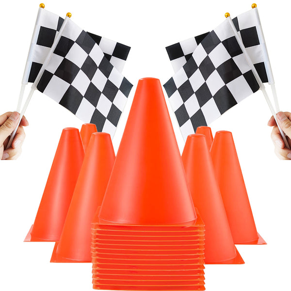 Mini Racing Flags and Traffic Cones Set Little Dreams UK