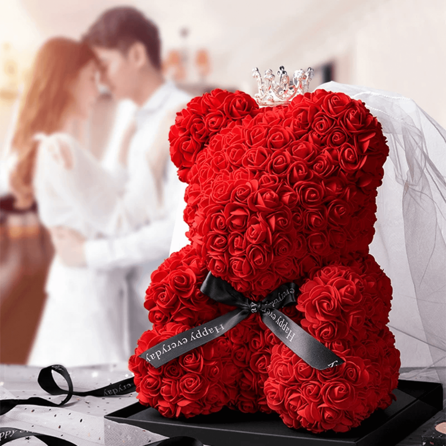 Roses Teddy Bear Red Pink White Rose Flowers