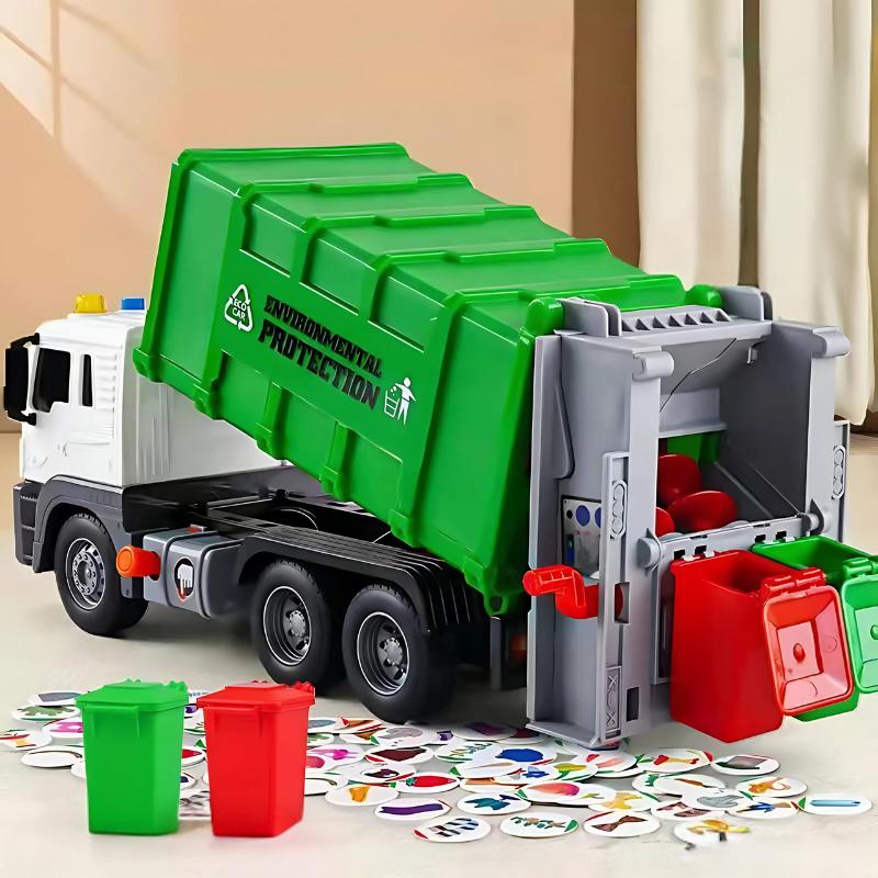 Interactive Garbage Truck Toy | Realistic Sounds & Lights for Engaging Play and Environmental Learning for Ages 3-5