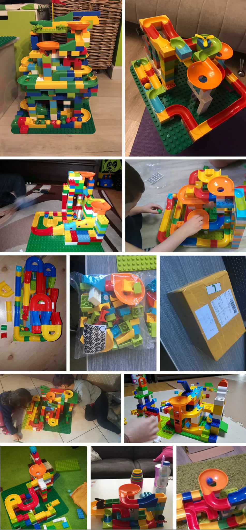Marble Race Track Builder Set | DIY Racing Track with Building Blocks for Kids & Creative Play