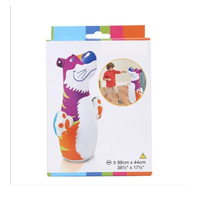 Inflatable Thickened Punching Boxing Bag for Kids - Animal Pattern Fitness Equipment for Home Play and Exercise