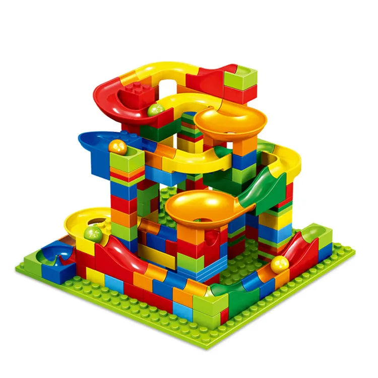 Marble Race Track Builder Set | DIY Racing Track with Building Blocks for Kids & Creative Play