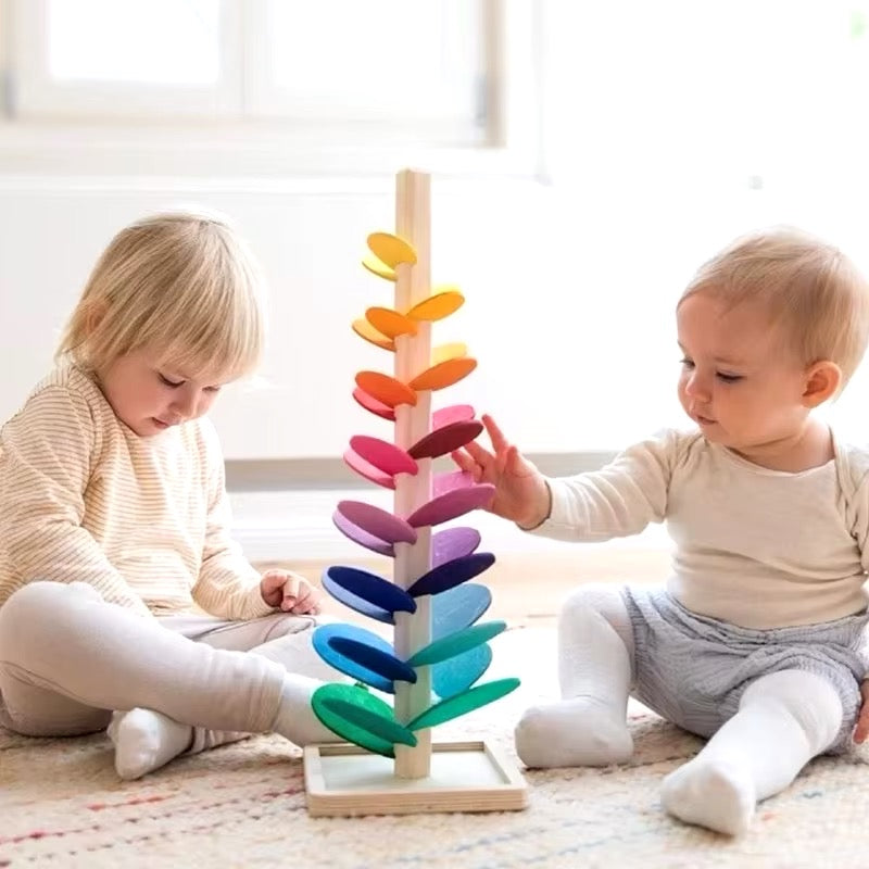 Rainbowspire™ | Montessori Rainbow Marble Tower for Sensory Play & Fine Motor Skills Development