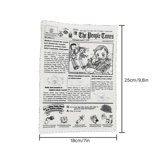 WhimsyPages™ | Crinkly Baby Newspaper Toy | Soft, Crunchy Sensory Play for Infants & Toddlers | Ideal for Stimulation & Development