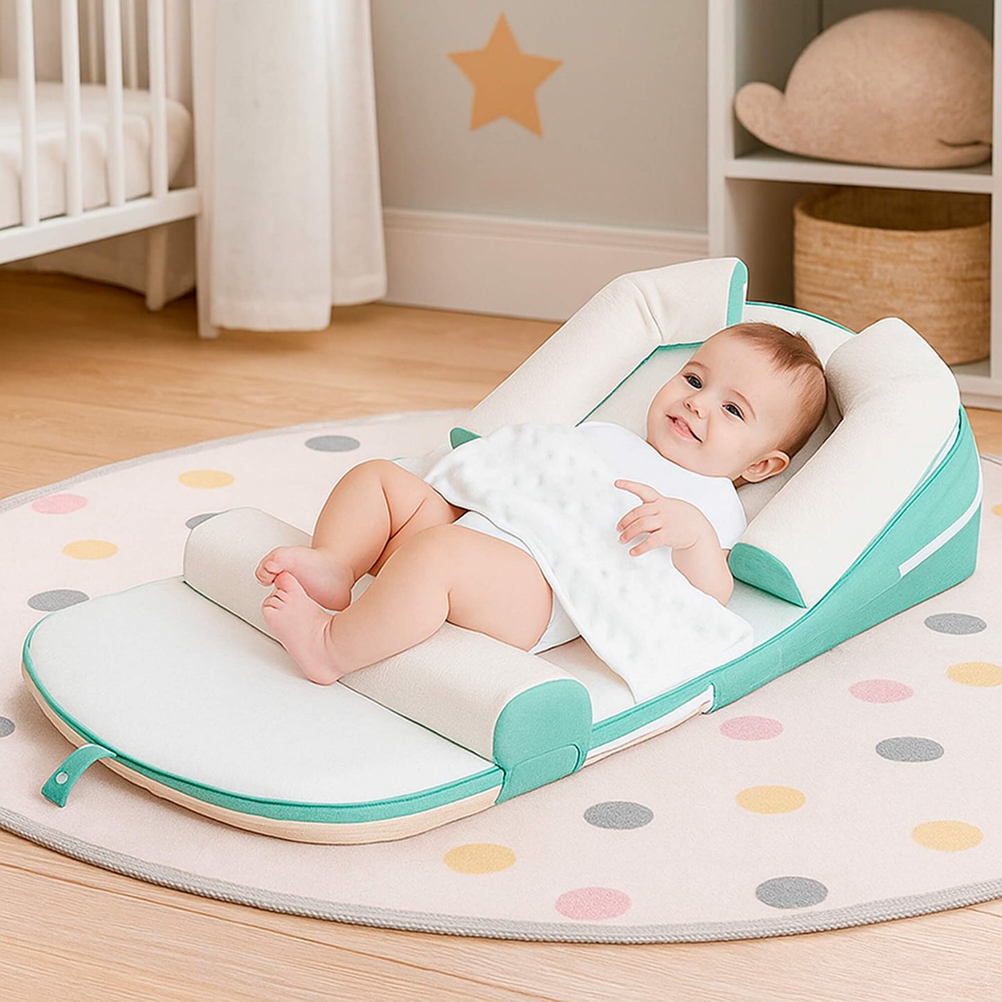 Infant Wedge Pillow for Acid Reflux – Washable Baby Reflux Pillow with Inclined Support | Safe & Comfortable for Newborns 0–36 Months
