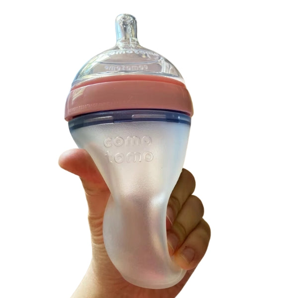 Silicone Baby Bottles – Mimics Breastfeeding for Happy Feeding