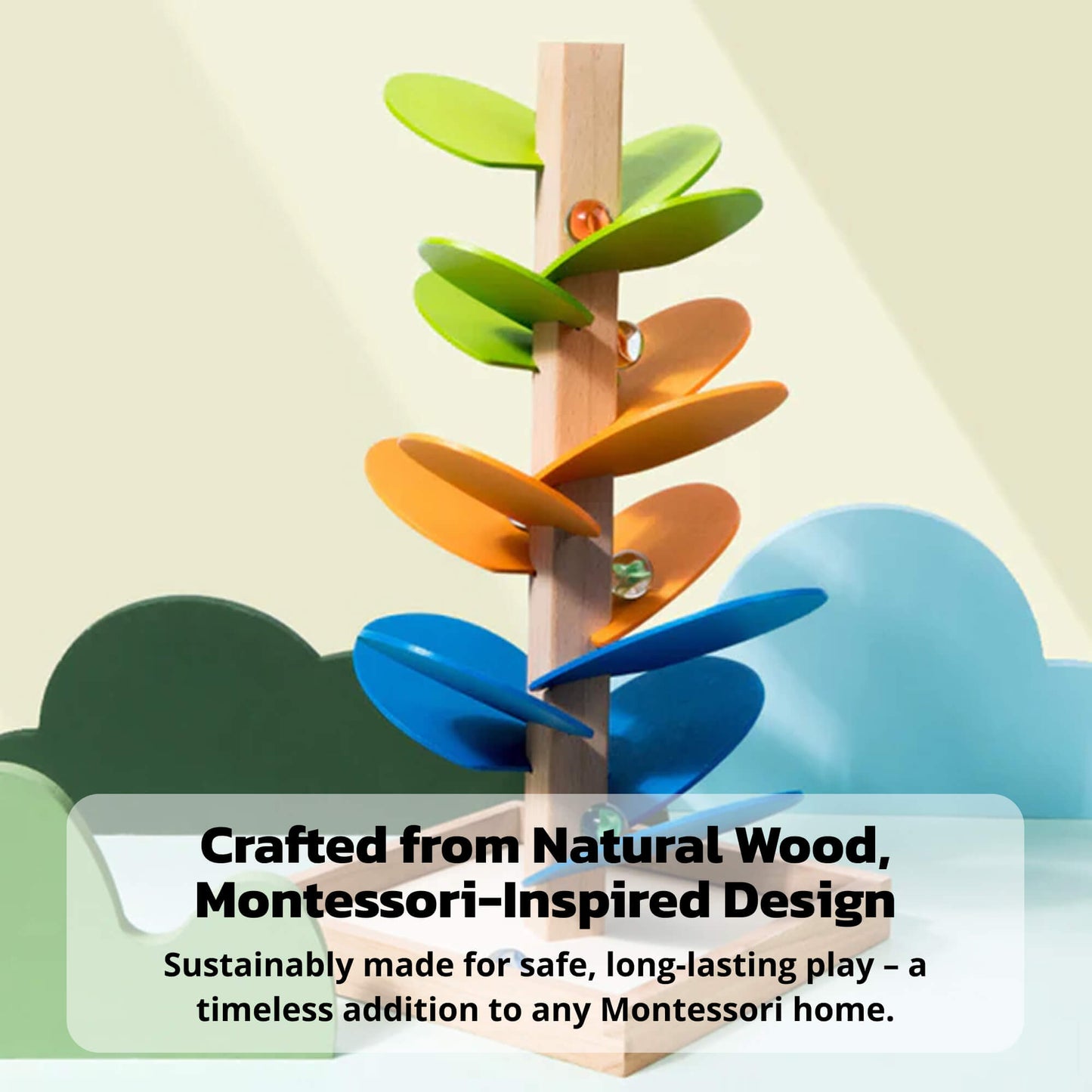 Rainbowspire™ | Montessori Rainbow Marble Tower for Sensory Play & Fine Motor Skills Development