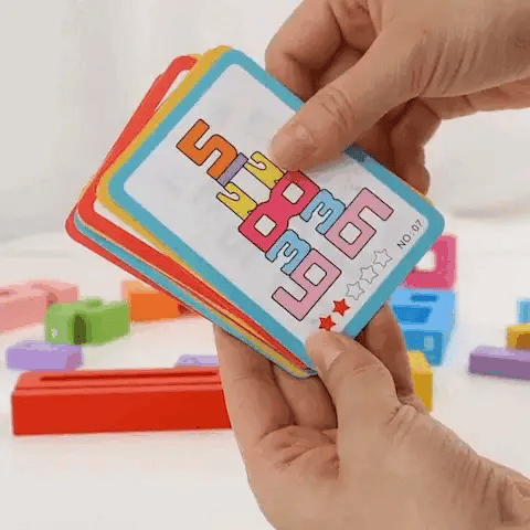 Wooden Number Stacking Blocks | Eco-Friendly, Colorful Learning Aid for Toddlers 3-5 Years