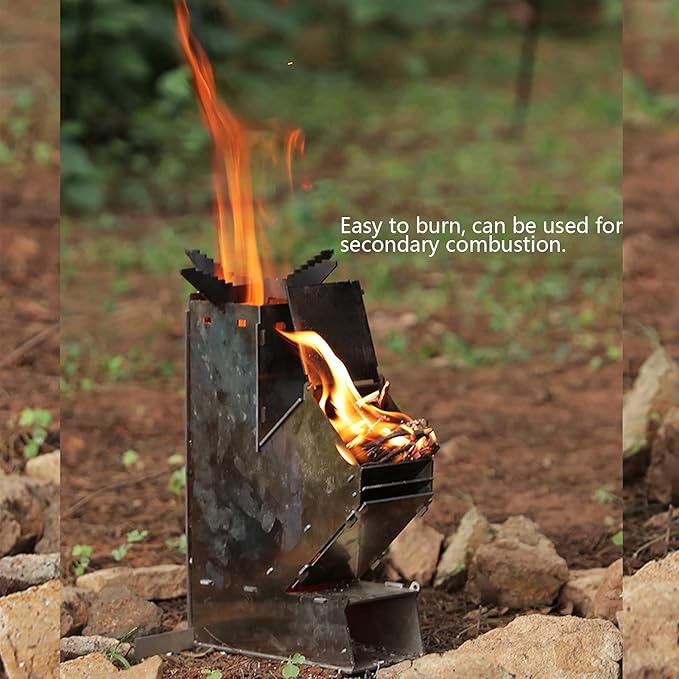 Portable Outdoor Rocket Wood Burning Stove | Lightweight, Efficient & Ideal for Camping and Backyard Gatherings
