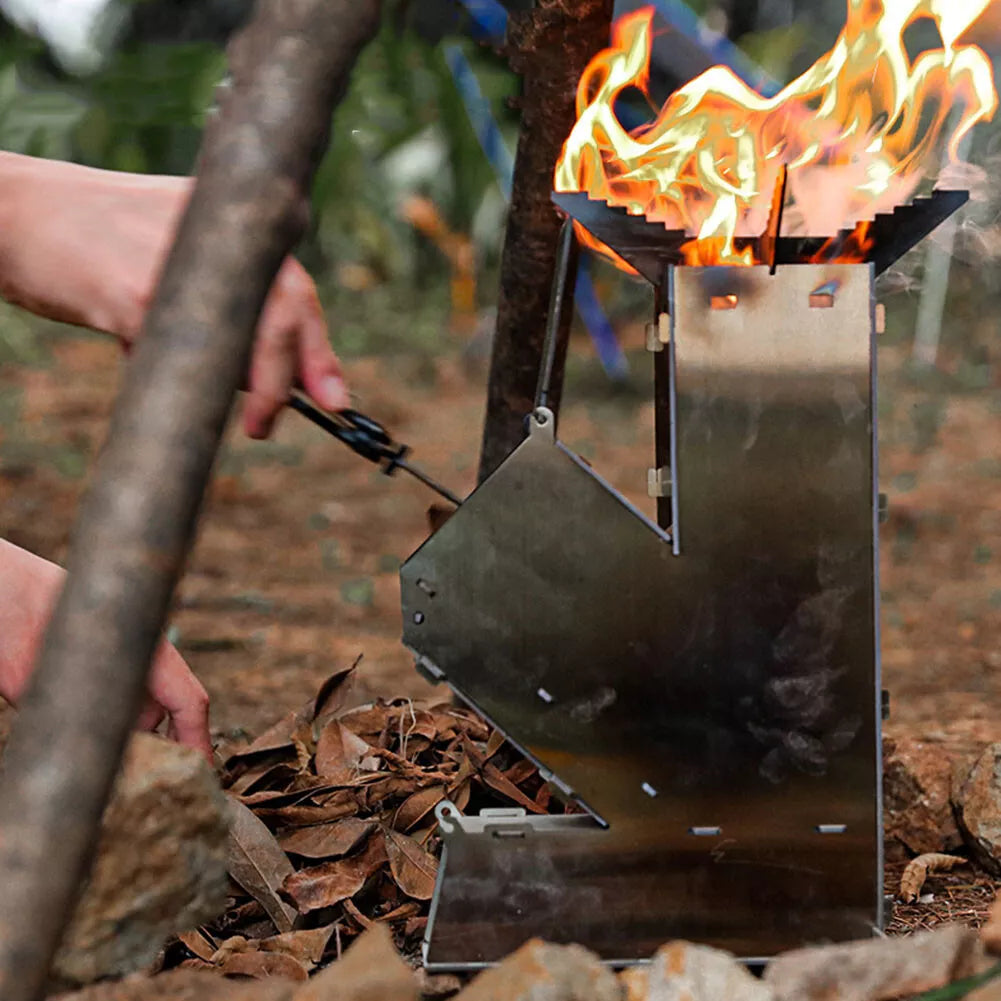 Portable Outdoor Rocket Wood Burning Stove | Lightweight, Efficient & Ideal for Camping and Backyard Gatherings