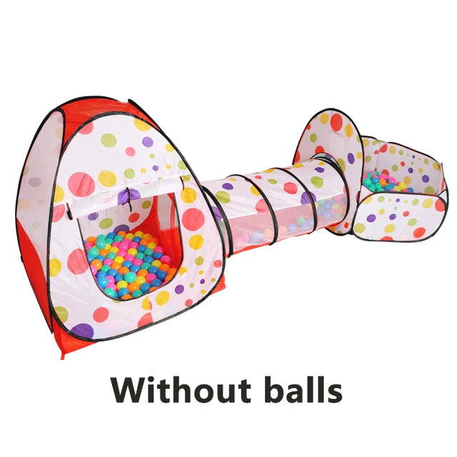 3-in-1 Portable Baby Ball Pit Playpen with Crawling Tunnel for Kids - Indoor/Outdoor Playground Tent and Ball Pool