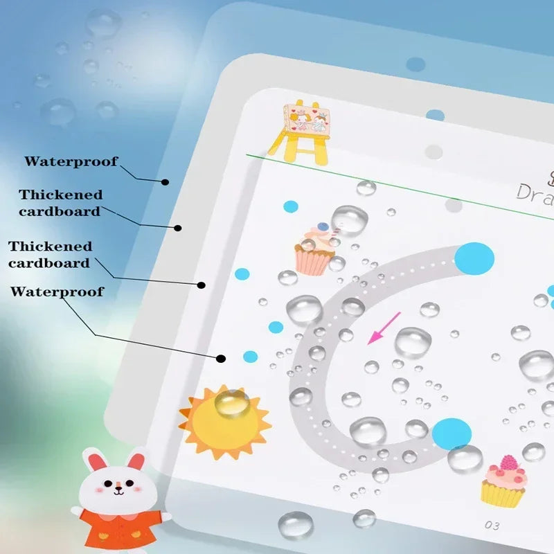 Reusable Magic Tracing Workbook for Kids - Montessori Drawing Practice Copybook for Educational Control Training and Creative Learning