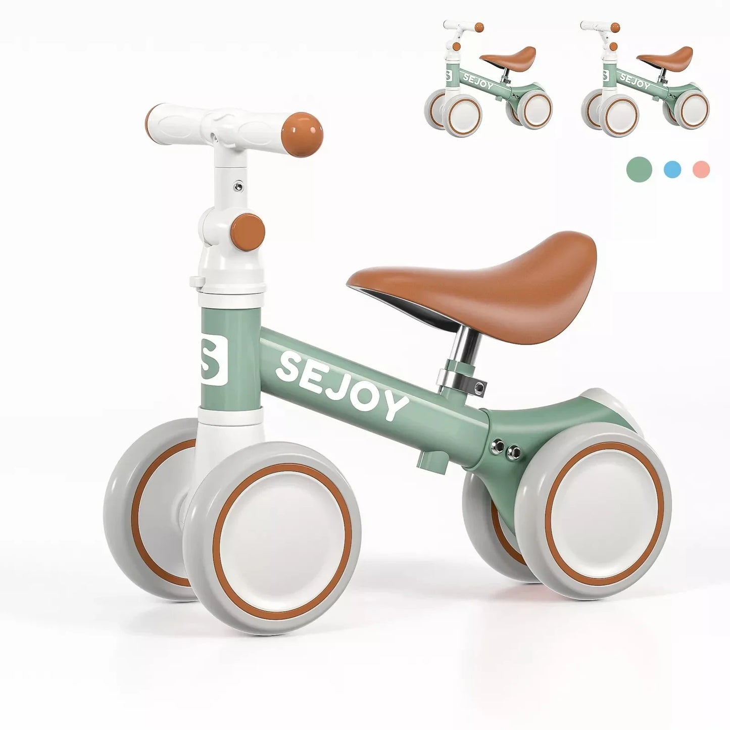 Baby Balance Bike for Toddlers - 4-Wheel Walker Bicycle Toy for Kids Ages 1-3 - Perfect Birthday Gift for Boys & Girls in 3 Colors