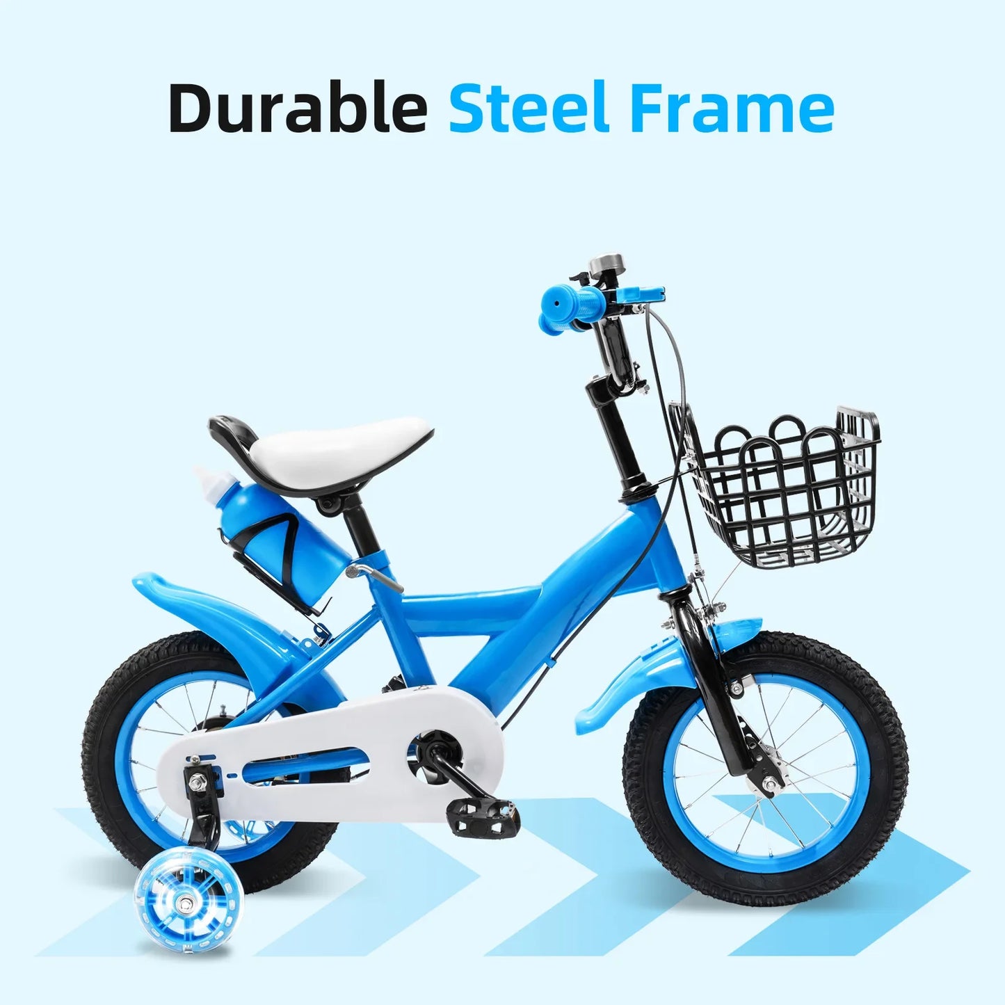 Carbon Steel Indoor Outdoor Kids Bike with Training Wheels, 12-Inch Bicycle for Children, Perfect Gift for Active Play